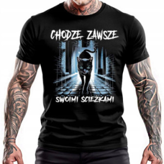 Koszulka z nadrukiem "Chodzę zawsze swoimi ścieżkami" wesoła na prezent