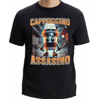 KOSZULKA CAPPUCCINO ASSASINO ITALIAN BRAINROT MEMY TIK TOK MĘSKA