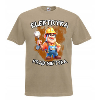 ELEKTRYK KOSZULKA na PREZENT DLA ELEKTRYKA FACHOWCA WESOŁA ZABAWNA NAPISY