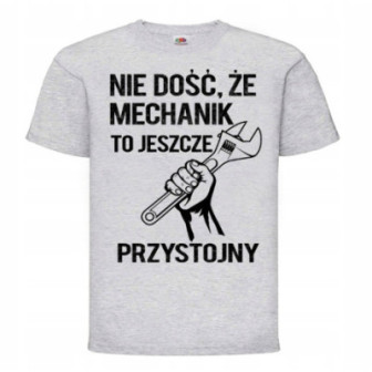 KOSZULKA NA PREZENT DLA MECHANIKA Z NADRUKIEM WESOŁA KOSZULKA MĘSKA JAKOŚĆ