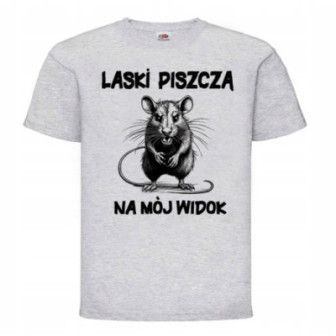 KOSZULKA Z NADRUKIEM LASKI PISZCZA NA MÓJ WIDOK MESKA WESOŁA NA PREZENT