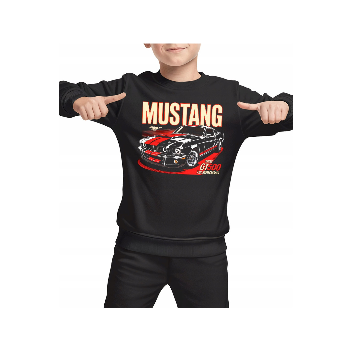 BLUZA dziecieca Mustang Shelby premium nadruk, idealna na prezent dla fana