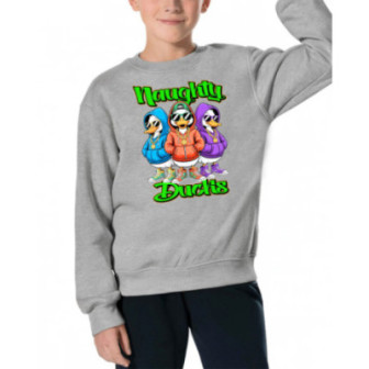 Bluza dziecięca młodzieżowa premium stylowy nadruk luz kaczki na czasie.