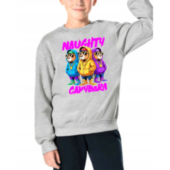 Bluza dziecięca młodzieżowa premium stylowy nadruk luz kapibara na czasie.