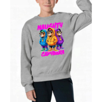 Bluza dziecięca młodzieżowa premium stylowy nadruk luz kapibara na czasie.