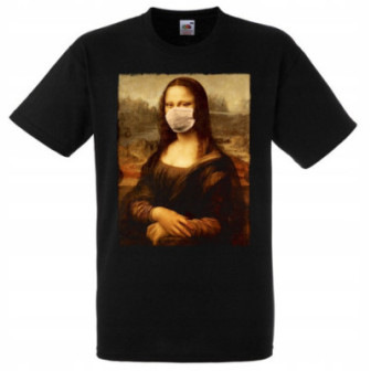 MONA LISA MASKA WIRUS KOSZULKA CYTATY TEKST